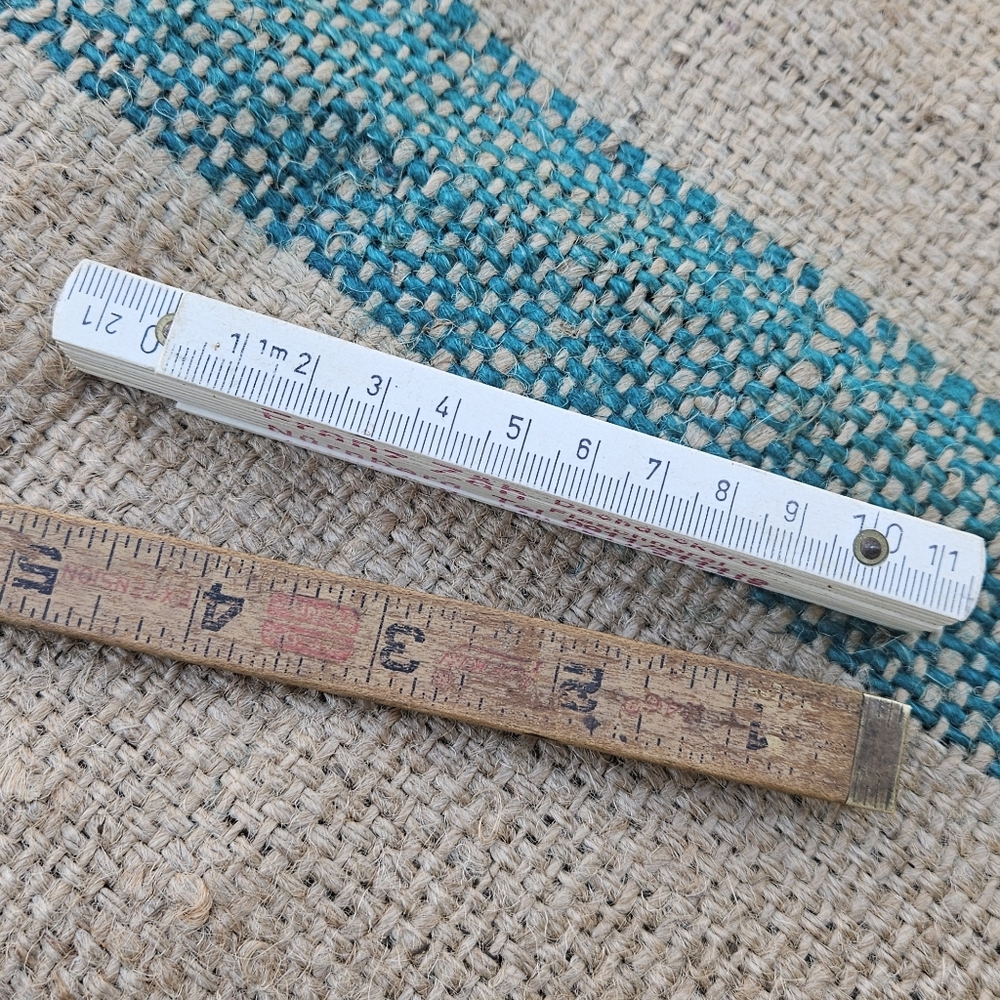Centimeter Ruler Vintage White Plastic Folding Rule from Germany Measure - Picture 7 of 12